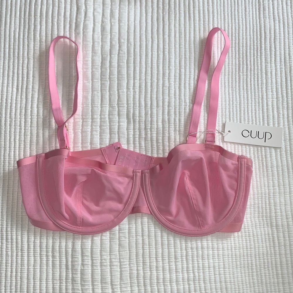 CUUP Mesh Balconette Bra in Rose